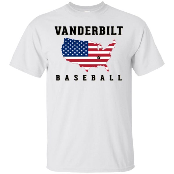 Vanderbilt Baseball Usa Flag Map T-shirt