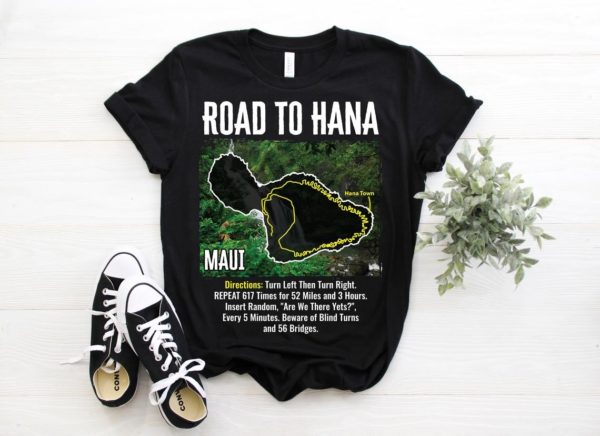 Road To Hana Map Maui Island Guide Shirt