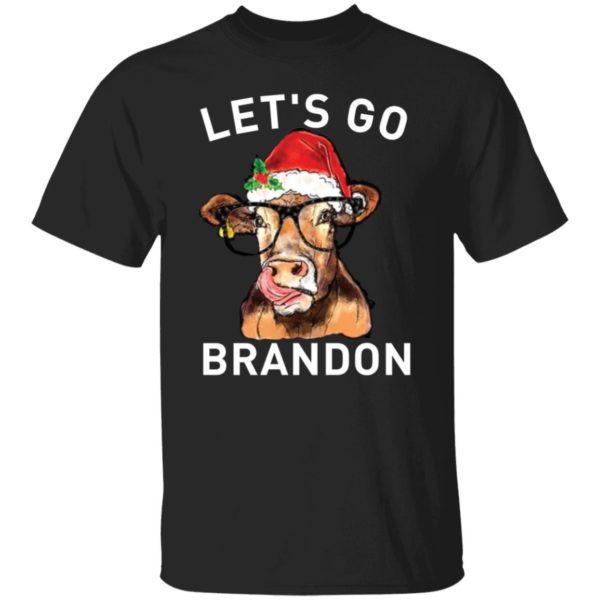Santa Cow Let's Go Brandon Christmas Shirt