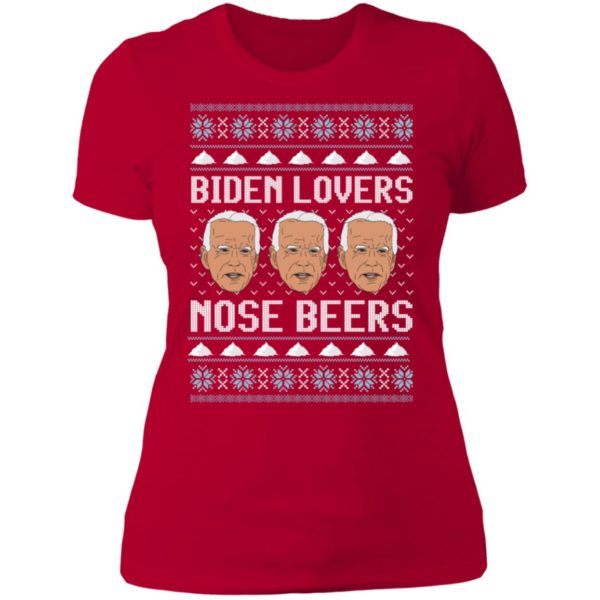 Biden Loves Nose Beers Christmas Ladies Boyfriend Shirt