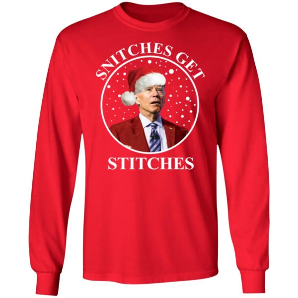 Biden Snitches Get Stitches Christmas Long Sleeve Shirt