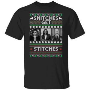 Pelosi Harris Biden Snitches Get Stitches Christmas Shirt