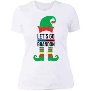 Elf Let's Go Brandon Christmas Ladies Boyfriend Shirt