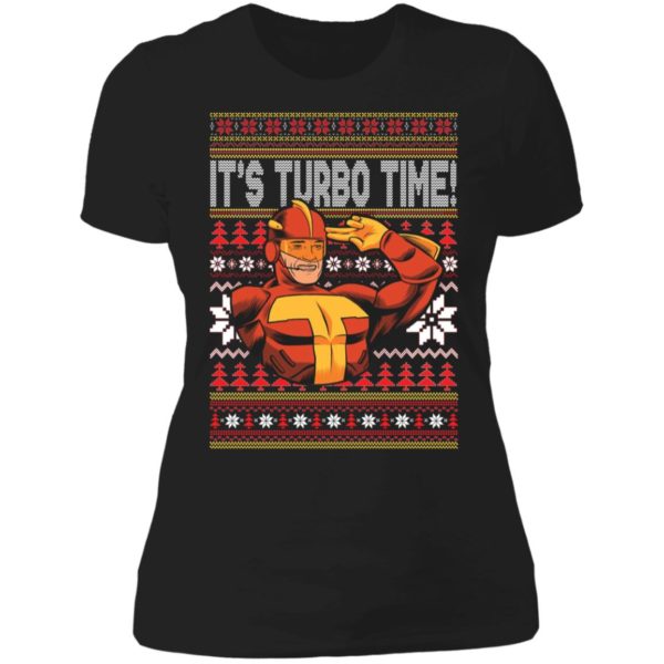 Turboman It's Turbo Time Christmas Ladies Boyfriend Shirt