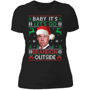Biden Baby It's Let's Go Brandon Outside Christmas Ladies Boyfriend Shirt