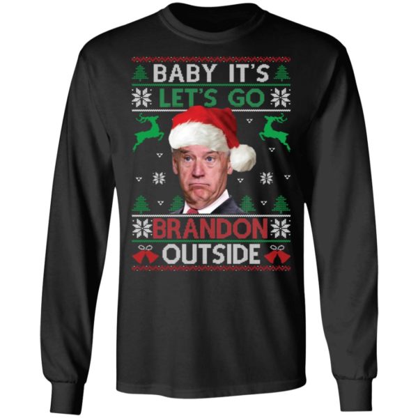 Biden Baby It's Let's Go Brandon Outside Christmas Long Sleeve Shirt