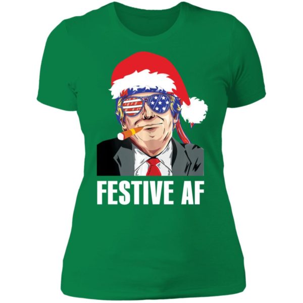 Trump festive AF Christmas Ladies Boyfriend Shirt