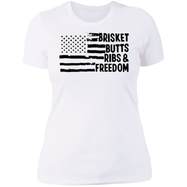 BBQ American Flag Brisket Butts Ribs And Freedom Ladies Boyfriend Shirt