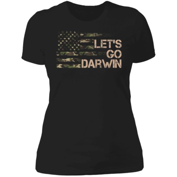 Let's Go Darwin Camo Flag Ladies Boyfriend Shirt