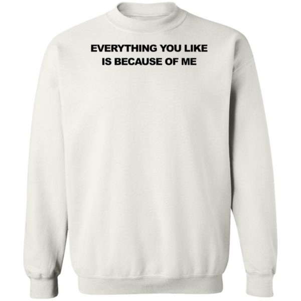 Everything You Like Is Because Of Me Sweatshirt