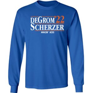 Degrom Scherzer 2022 Amazin Aces Long Sleeve Shirt
