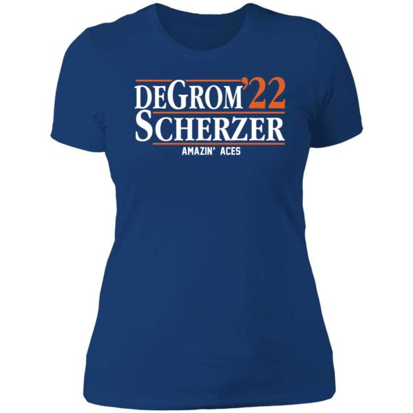 Degrom Scherzer 2022 Amazin Aces Ladies Boyfriend Shirt