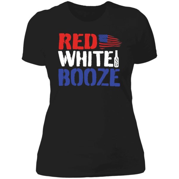 Red White And Booze Ladies Boyfriend Shirt