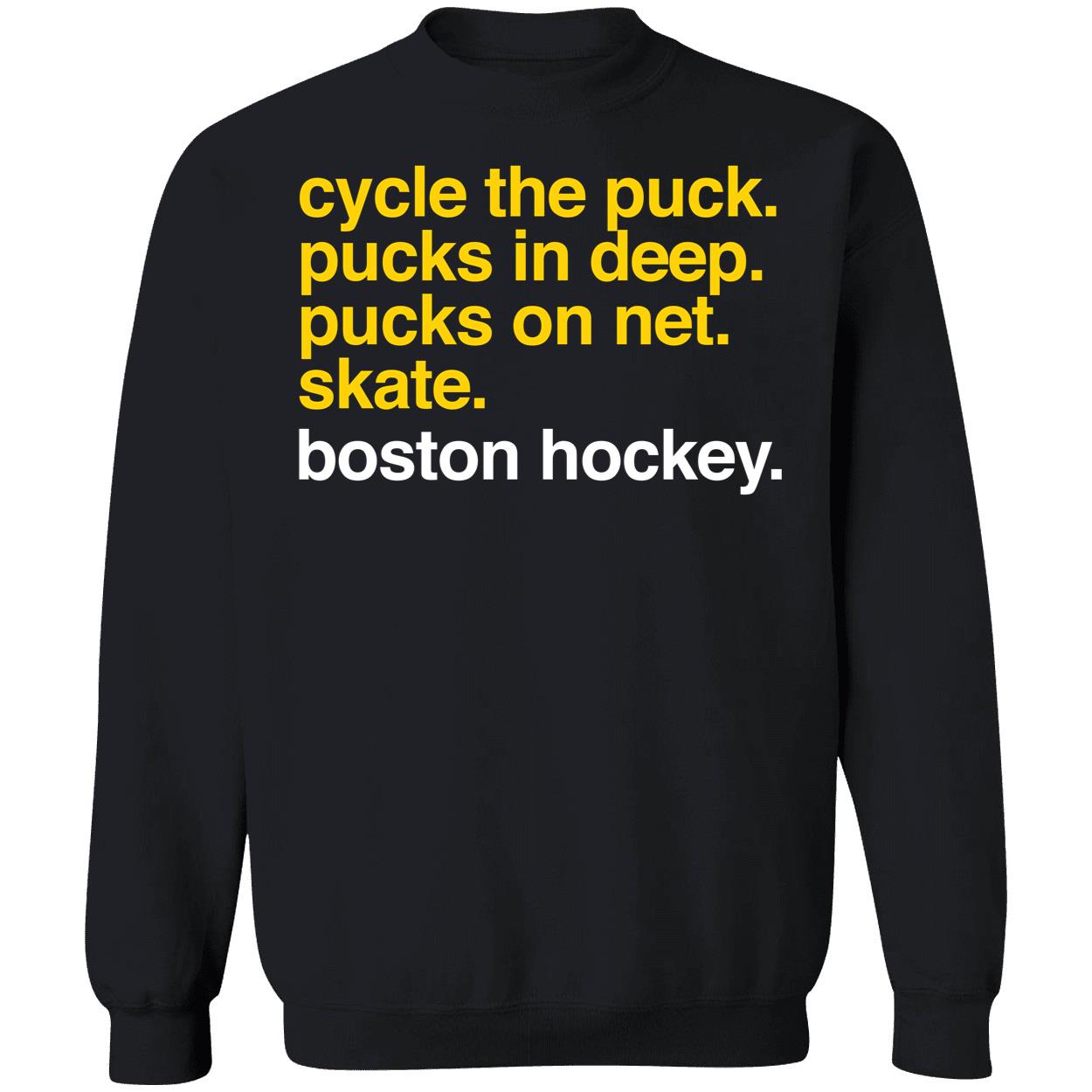 Official Boston Hockey Cycle The Puck Pucks In Deep Pucks On Net