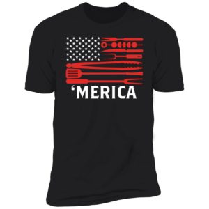 Merica BBQ Flag Premium SS T-Shirt