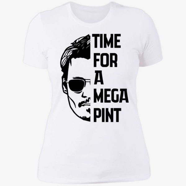 Time For A Mega Pint Johnny Depp Ladies Boyfriend Shirt