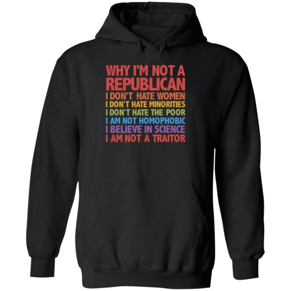Why I'm Not A Republica I Don't Hate Women Minorities Poor... I Am Not A Traitor Hoodie