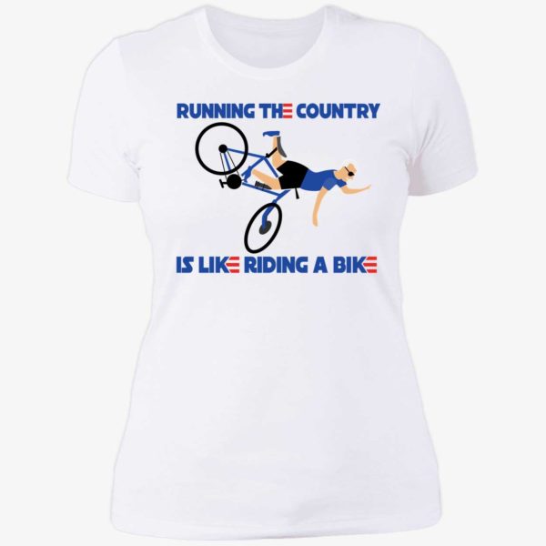 Biden Running The Country Is Like Riding A Bike Ladies Boyfriend Shirt
