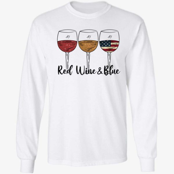 Red Wine And Blue 4th Of July Long Sleeve Shirt