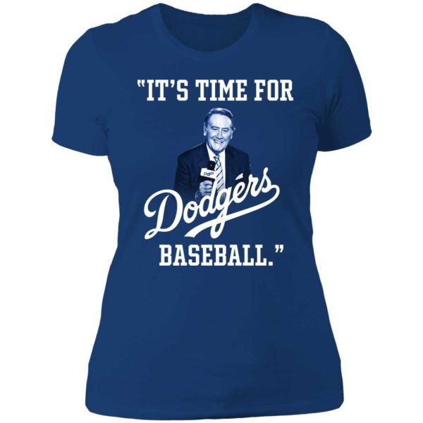 Vin Scully It’s Time For Dodgers Baseball Ladies Boyfriend Shirt