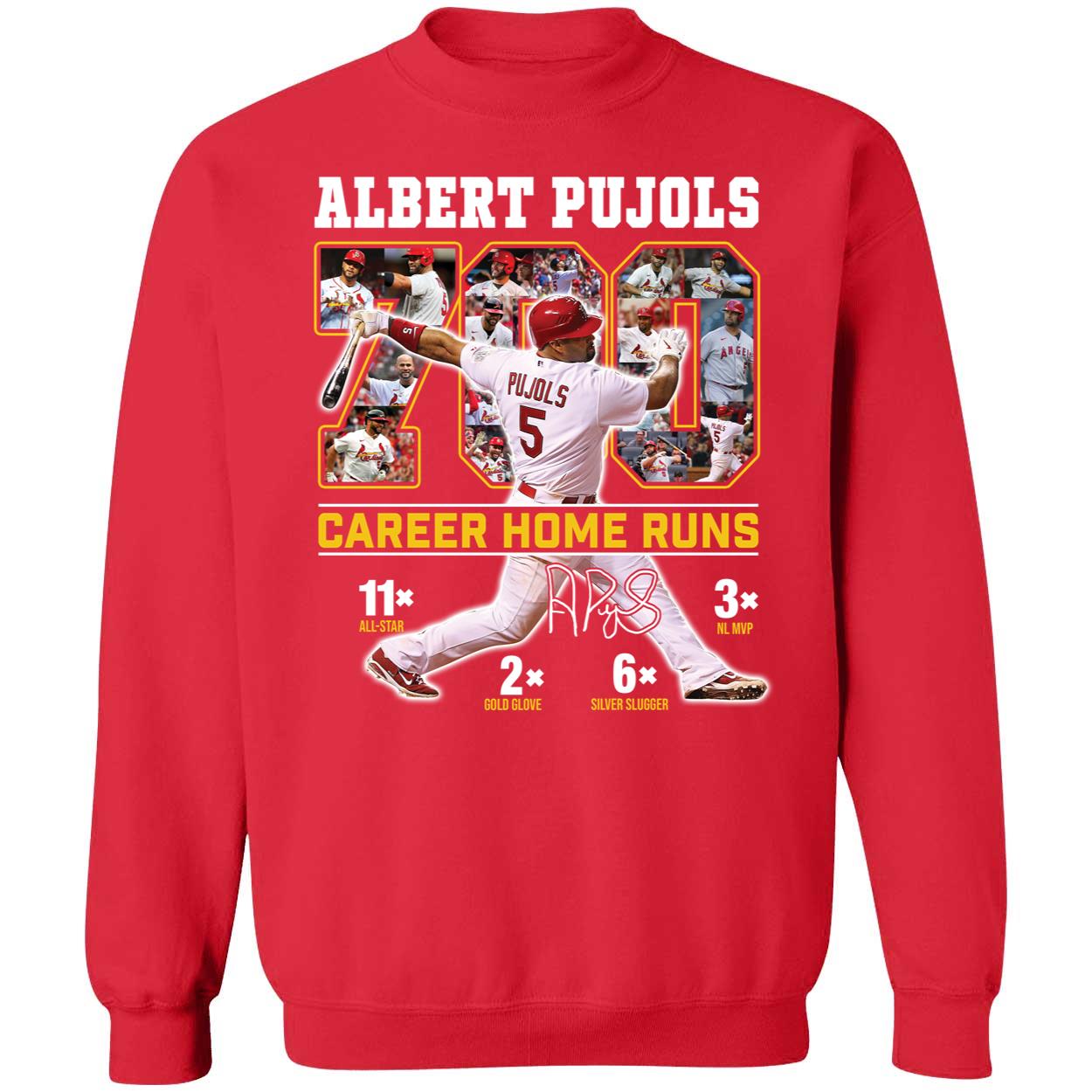 OneRockin Albert Pujols 700 Career Home Runs Ladies Boyfriend Shirt