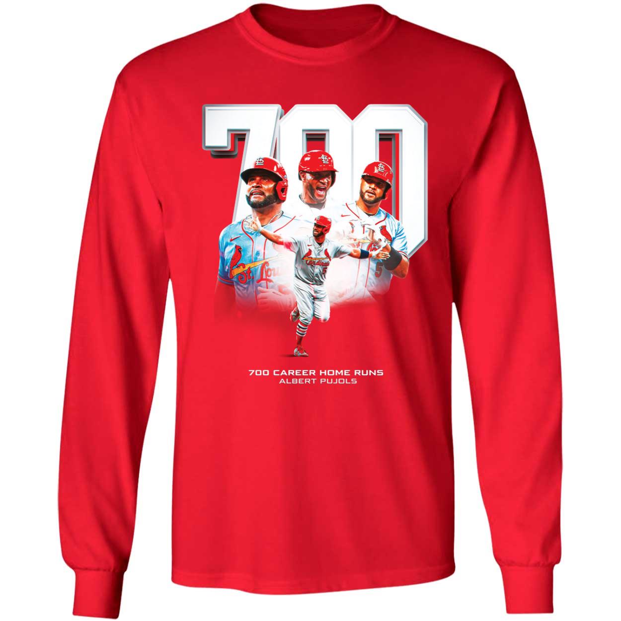 OneRockin Albert Pujols 700 Career Home Runs Long Sleeve Shirt