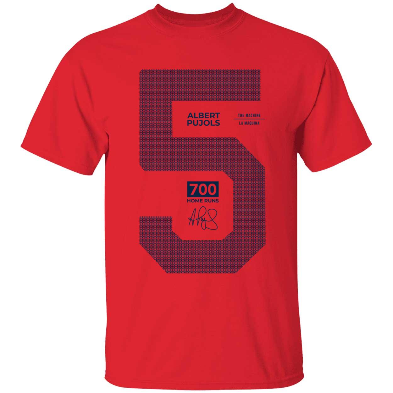 OneRockin 700 Career Home Runs Albert Pujols Premium SS T-Shirt