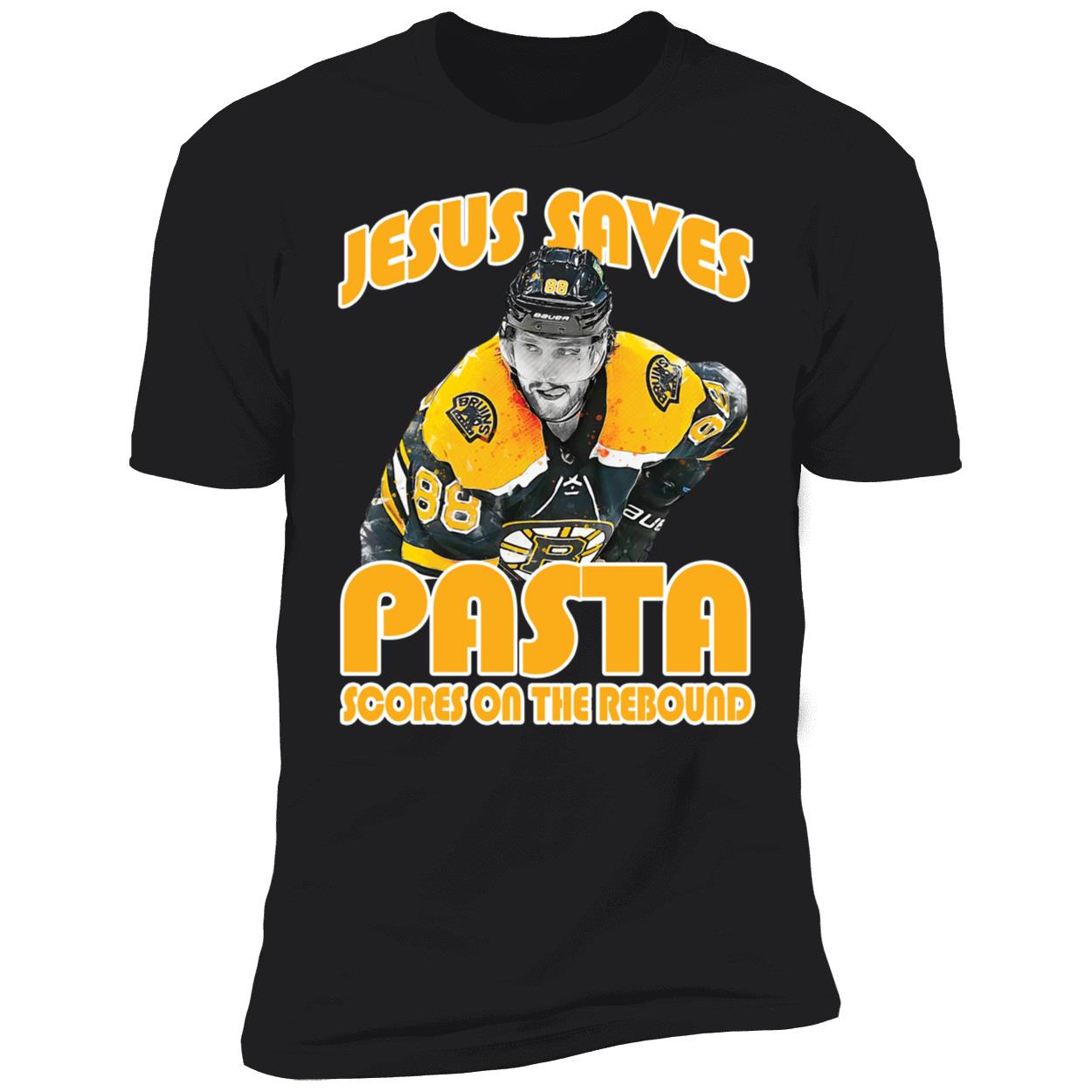 David Pastrnak Jesus Saves Pasta Scores on The Rebound Sweatshirt