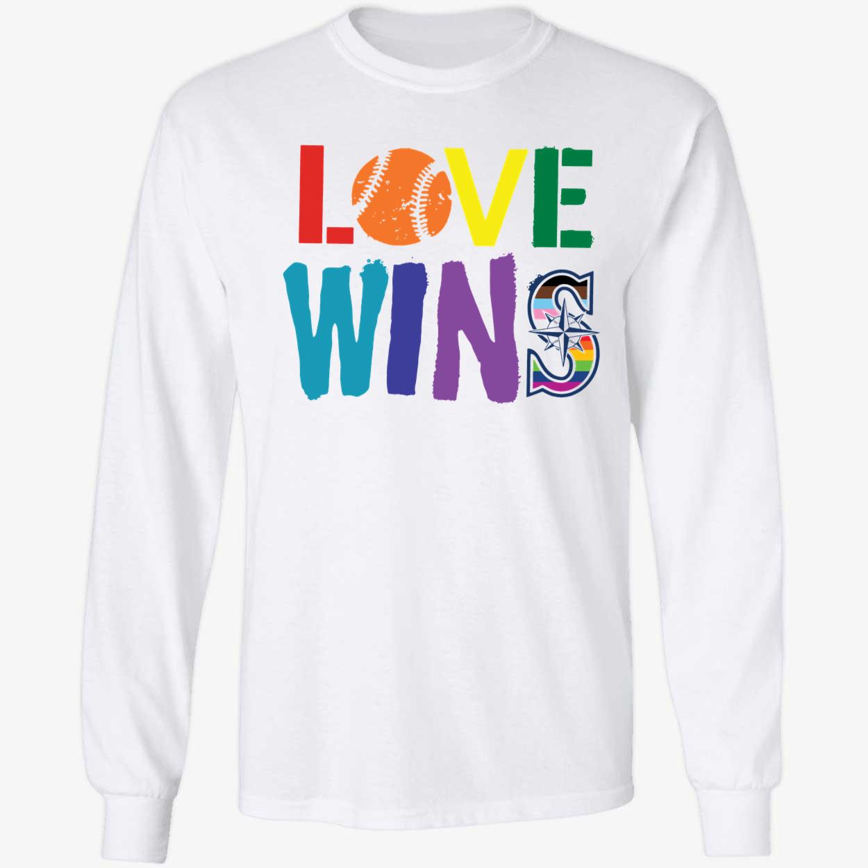 OneRockin Love Win Seattle Mariners Lgbt Long Sleeve Shirt
