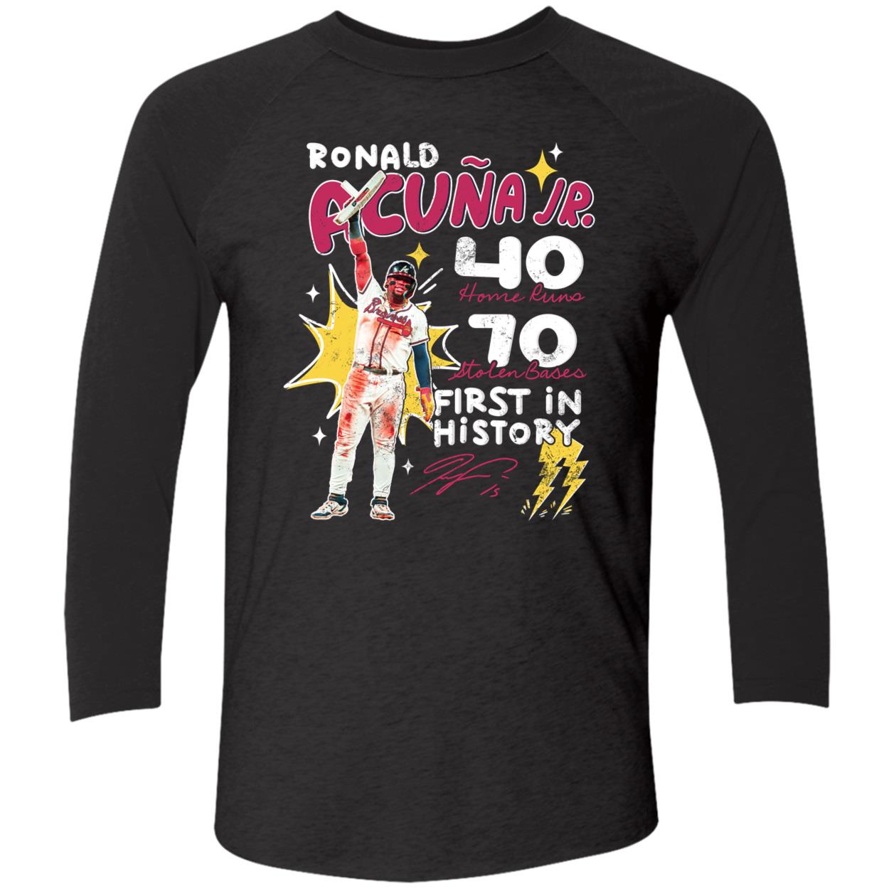 OneRockin Ronald Acuna Jr 40/70 Club Premium SS T-Shirt