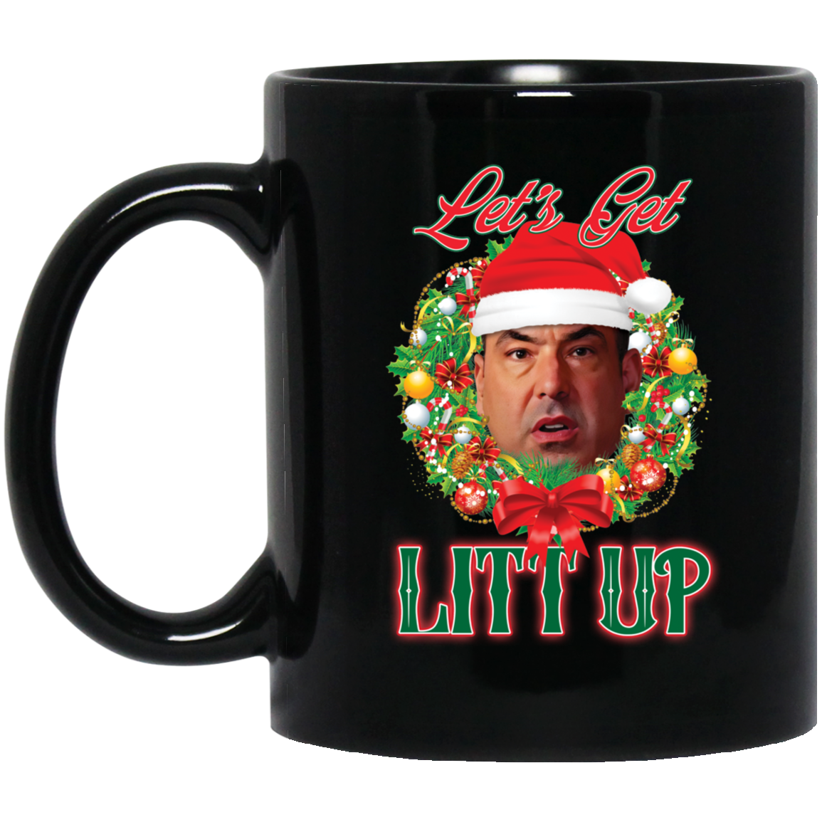 Santa Louis Litt Let's Get Litt Up Christmas Mug